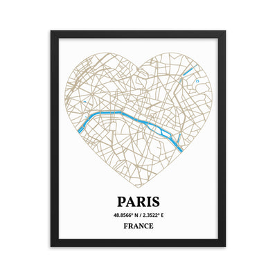 Paris Central Map - Wall Decoration