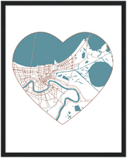 New Orleans City Love Wooden Framed Poster