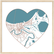 New Orleans City Love Wooden Framed Poster