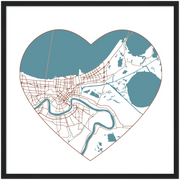 New Orleans City Love Wooden Framed Poster