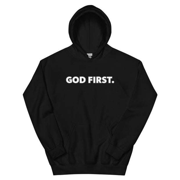 God First Classic Hoodie - White Print - (Quote - Revelations 22:20)