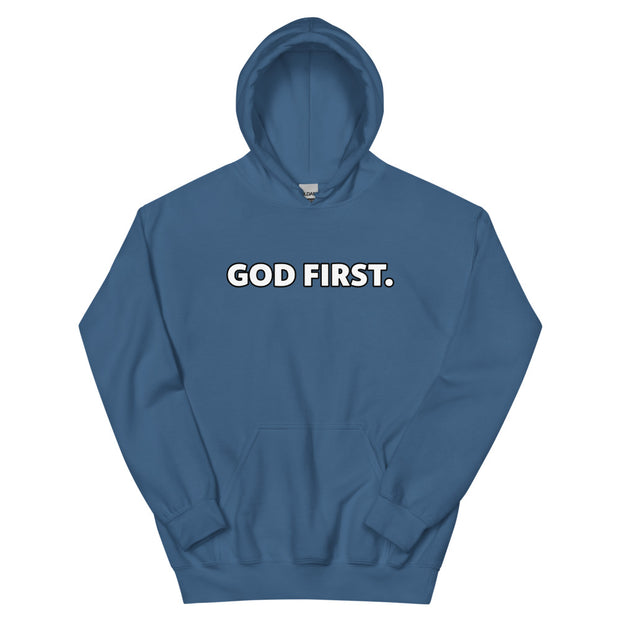 God First Classic Hoodie - White Print - (Quote - Revelations 22:20)