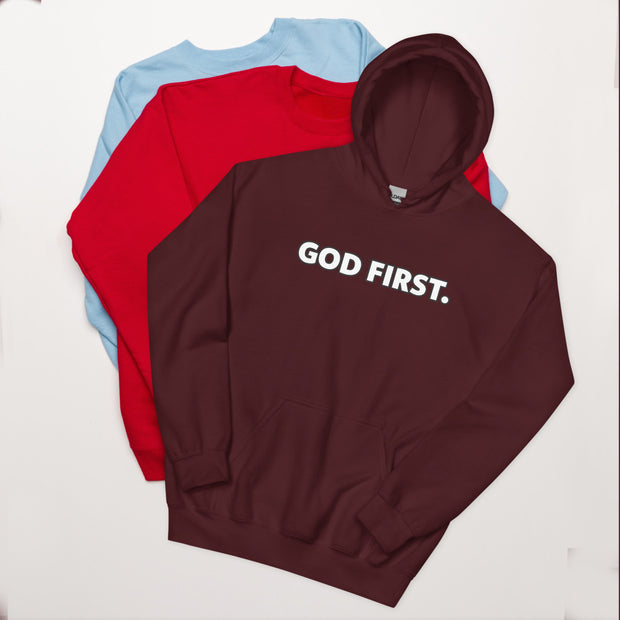 God First Classic Hoodie - White Print - (Quote - Revelations 22:20)